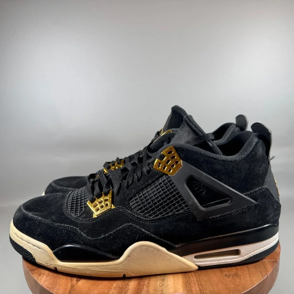 Air Jordan 4 Retro Royalty Black Metallic Gold Men's‎ Size 14 CU1106 070